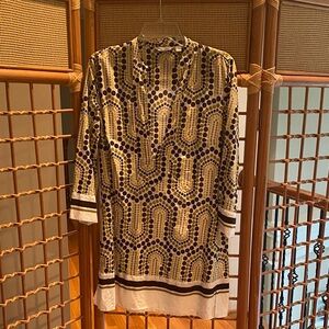 New York & Company Multicolor Polka Dot Top